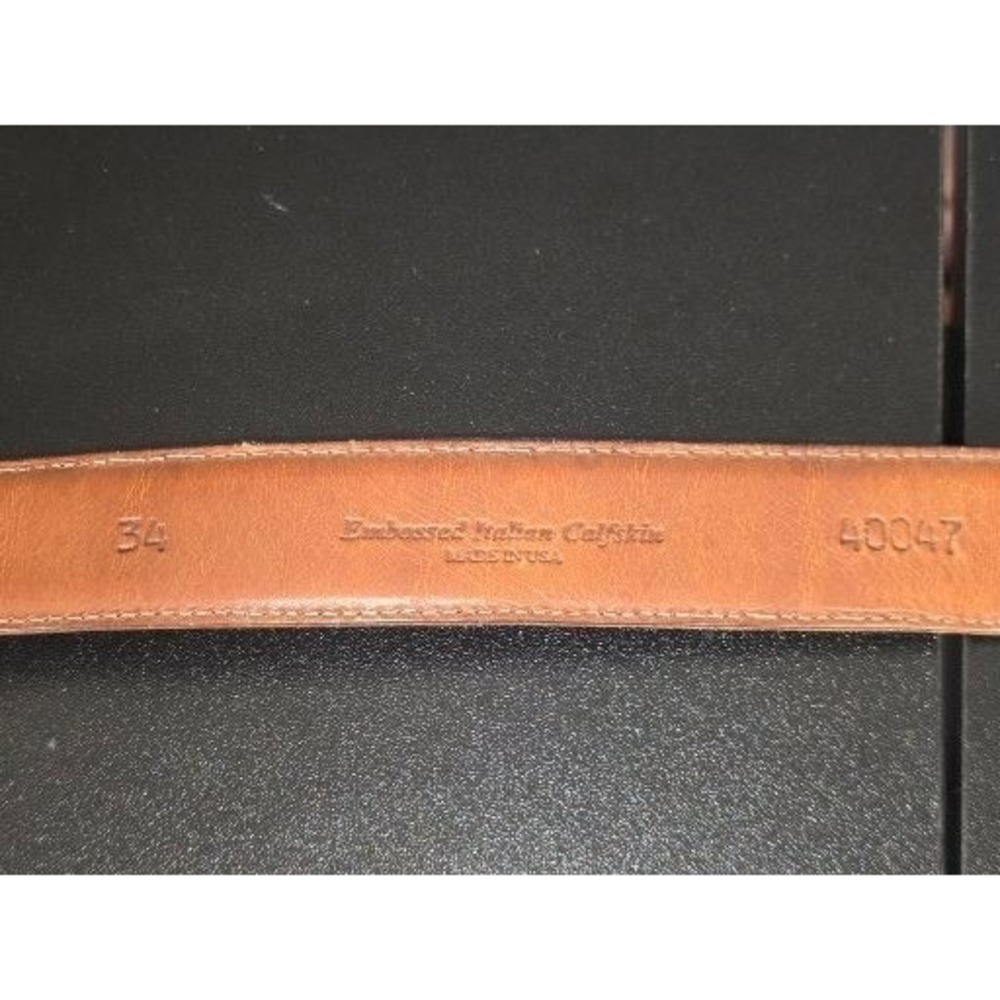 Johnston‎ & Murphy Mens 34 Burgundy Embossed Italian Calfskin Leather Belt USA - Picture 4 of 7